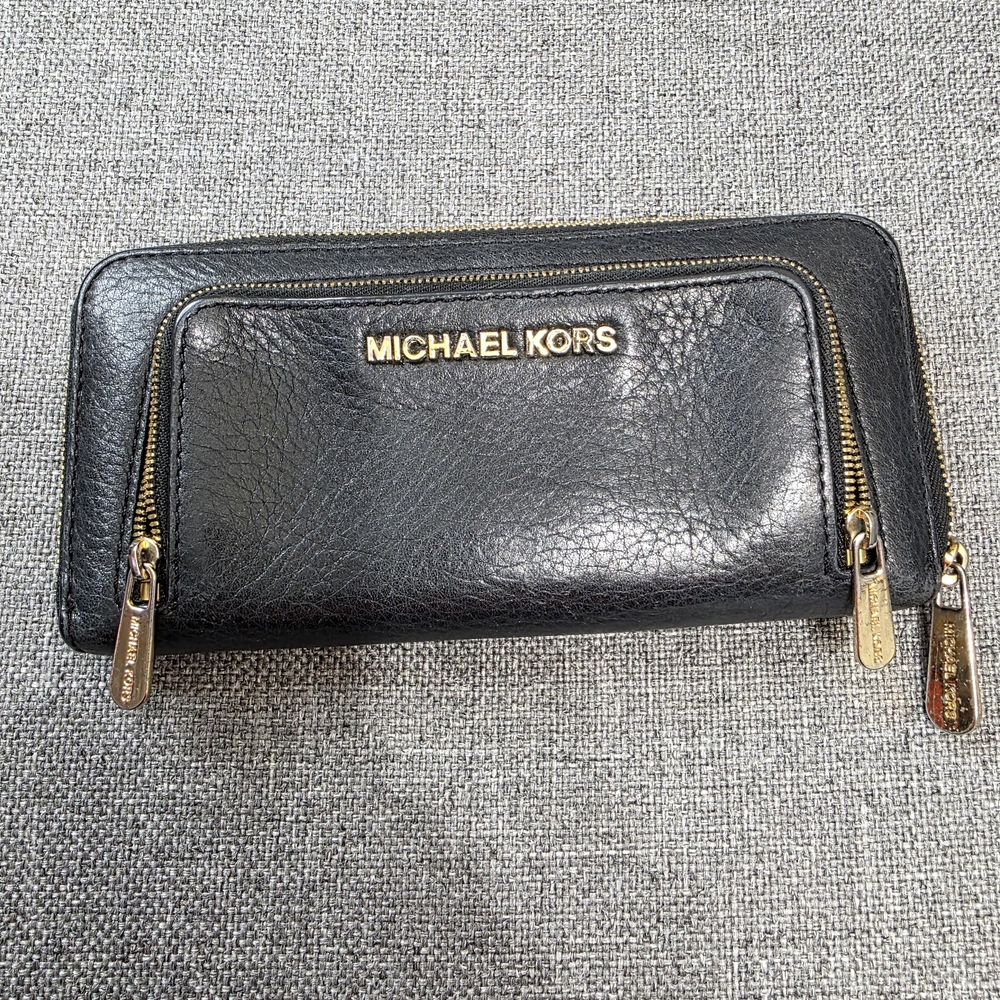 Michael Kors Black Wallet with Gold Accents